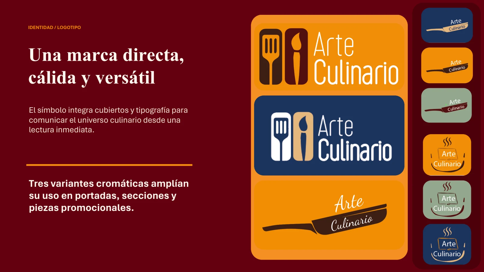 Variantes del logotipo de Arte Culinario