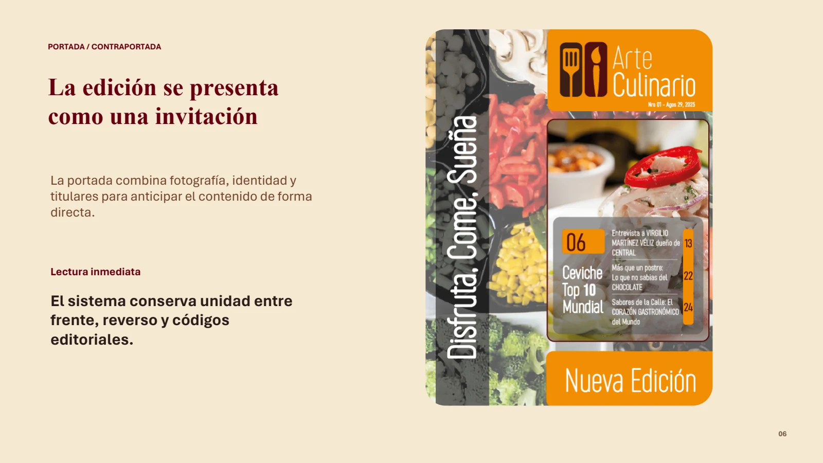Portada y contraportada de Arte Culinario