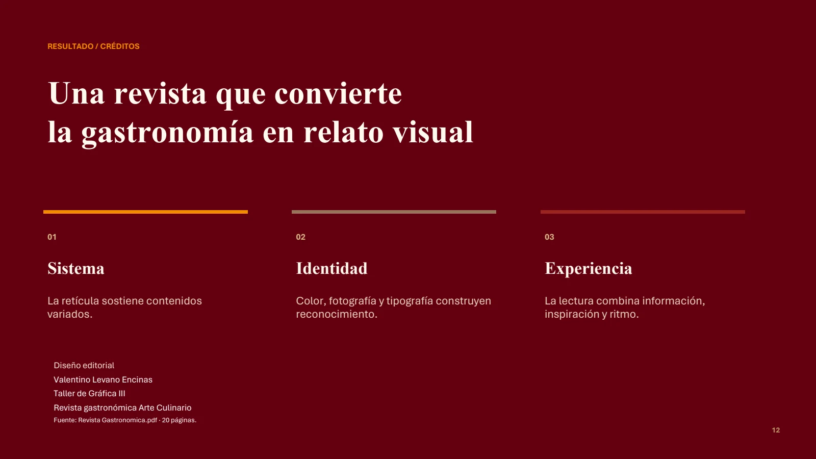 Síntesis final del proyecto Arte Culinario